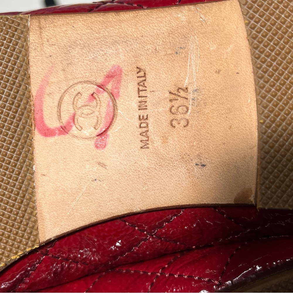 Chanel Burgundy Women's Ballet Flats - Picture 8 of 12